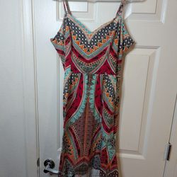 American Rag Womens Mini Fit & Flare Dress Size XL Floral Spaghetti Strap 44480