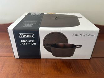 Viking 5 Quart Cast Iron Bronze Dutch Oven 13.75” long x 7” tall NIB