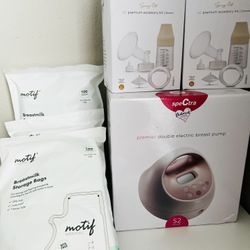Spectra - S2 Plus Electric Breast Milk Pump Plus 300 Breast Milk Storage Bags for Baby Feeding - Convenient Breast Feeding Support