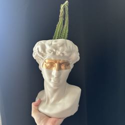 Greek Statue Planter With Cactus