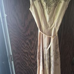 1(contact info removed) vintage light-colored or cream-colored dress 