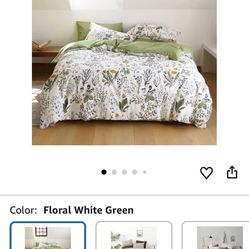 Karever King Size Botanical White Floral Comforter Set 