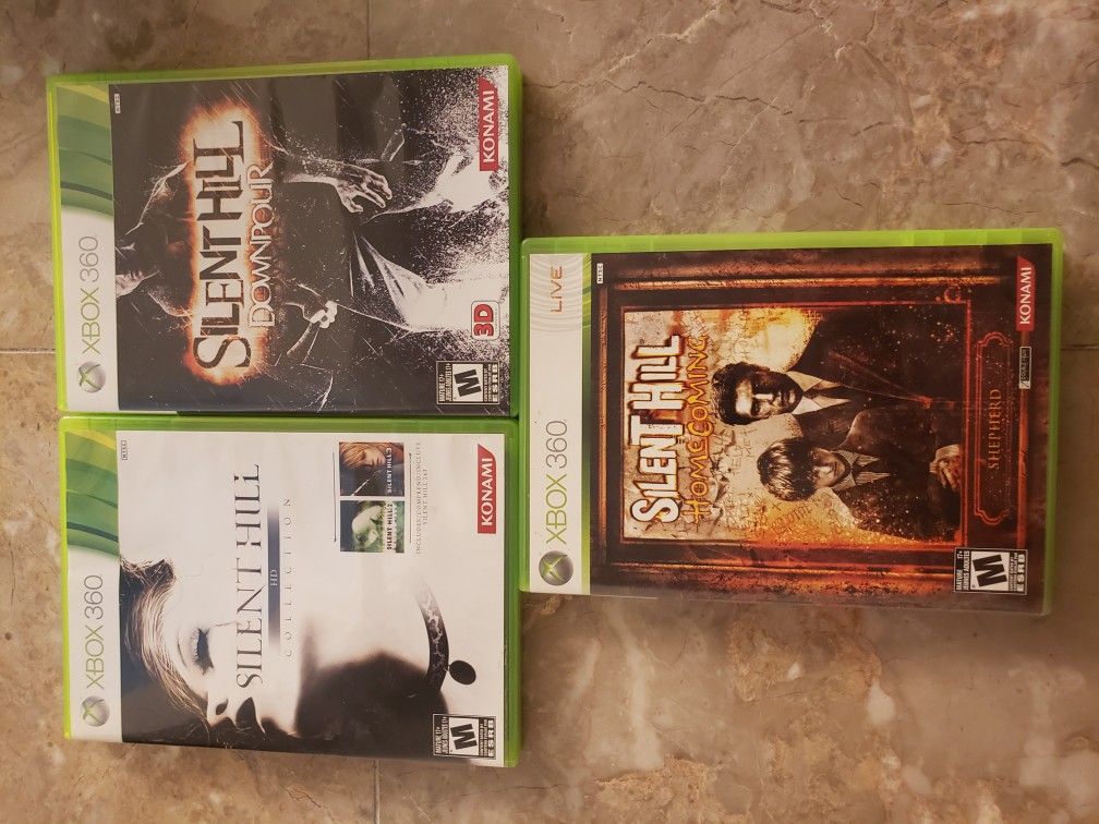 Silent Hill 4 game set for Xbox 360 Silent Hill HD collection (2 & 3 on 1 disc) Downpour and Homecoming all in great shape