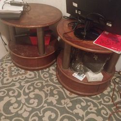 2 Round Wood Tables!