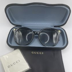 Gucci Grey Gradient Round Sunglasses 