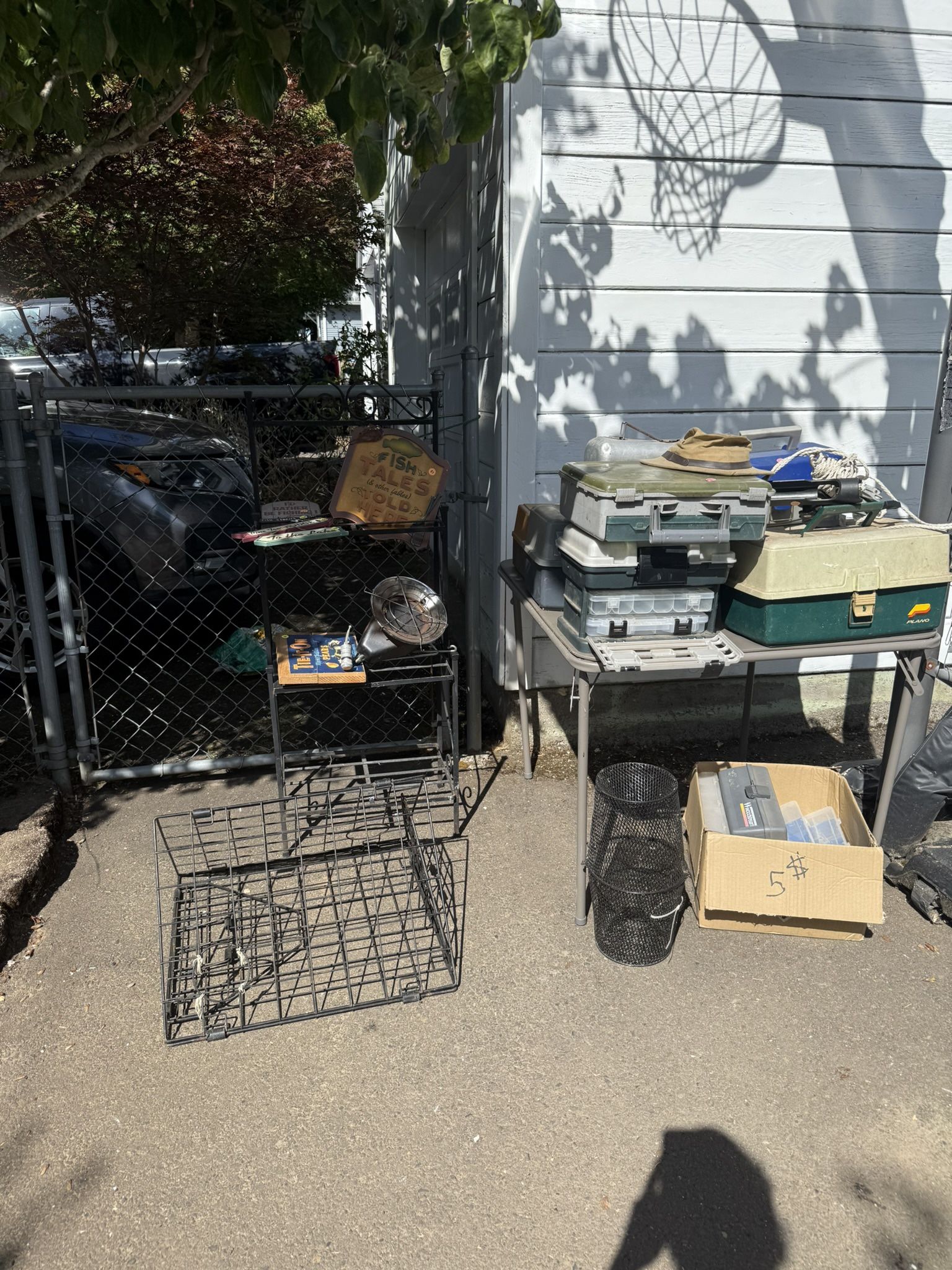 Fishing Poles, Tackle Boxes, Crawfish And Crab Traps