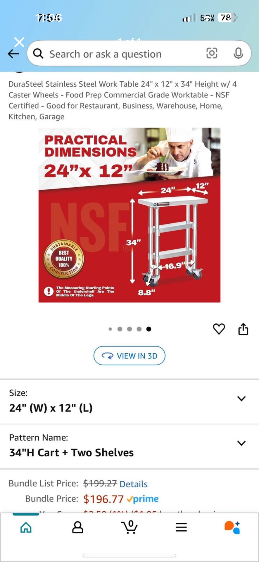 Stainless Steel Work Table