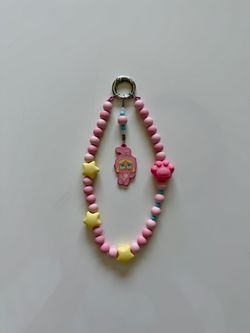 pop mart pajama party phone charm - crybaby pink rabbit