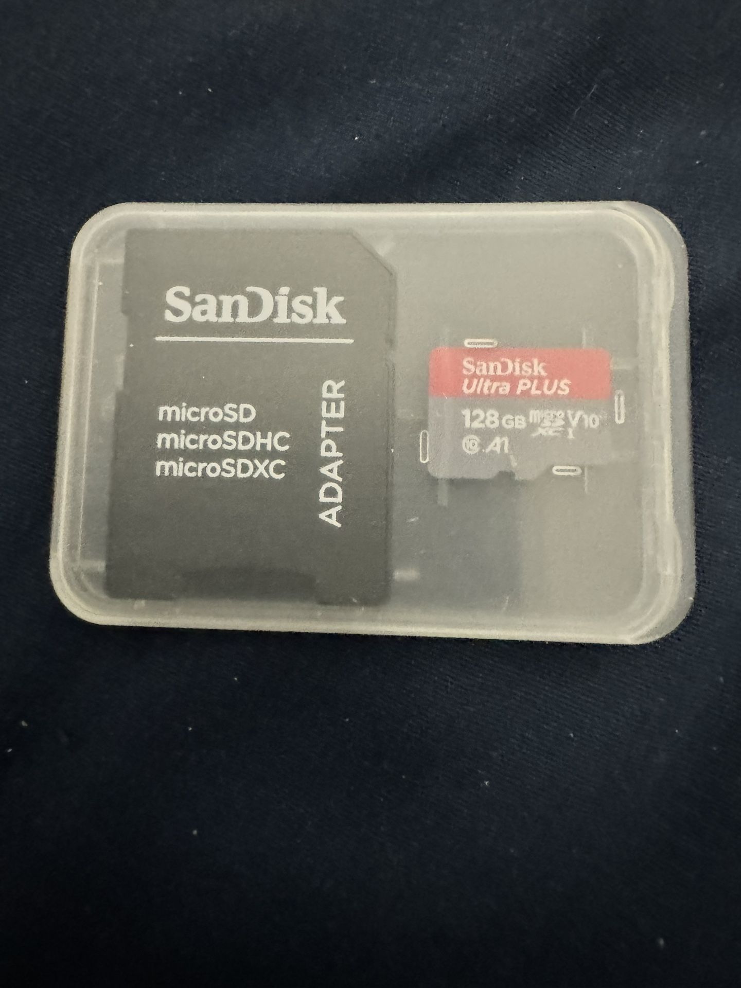 Brand New Sandisk Ultra Plus 128gb (#10, A1, V10 & XCi) with Sandisk SD Reader/Converter.