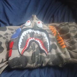 Real Bape camo Fully Sip Up Hoodie 