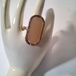 Beautiful Gold Colored Ring With Stone's Size 8" .