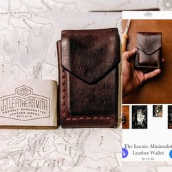 jj leathersmith The Lucais: Minimalist Leather Wallet for Sale in