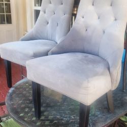 2 Velvet Light Chairs Available If Posted 