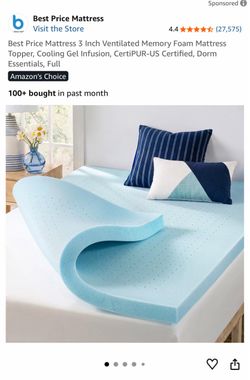 Best Price Mattress 3 Inch Memory Foam Mattress Topper - Full