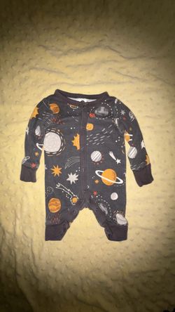 Baby Space Print Snap Footie Sleeper