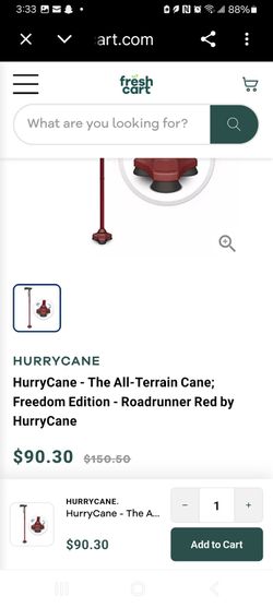 HurryCane - The All-Terrain Cane (Freedom Edition in Roadrunner Red) Red