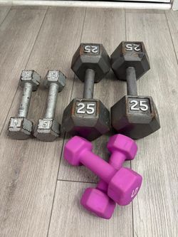 Dumbbells 25lb & 5lb (2)