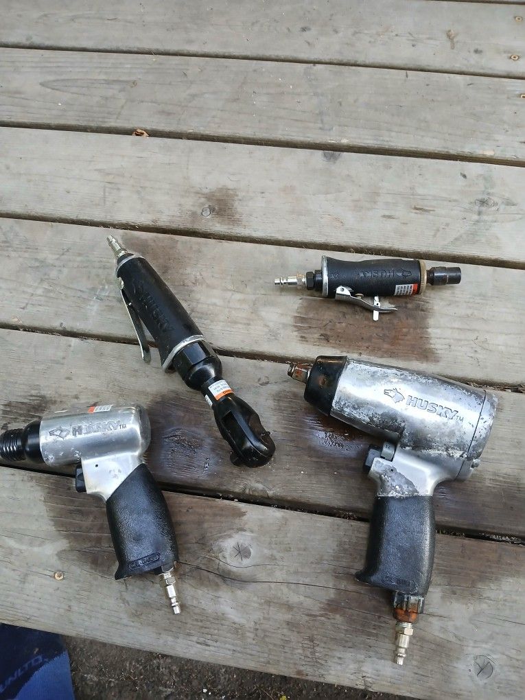 set of Husky pneumatic (air-powered) tools