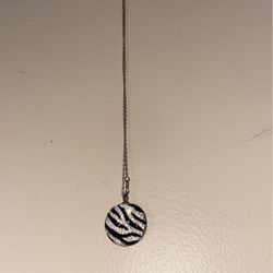 Crystal pleated zebra print sterling silver necklace And more