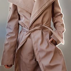 Calvin Klein Women’s Belted TRENCH COAT Zip Front FITS S-M Size