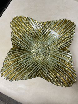 Green And Copper Glass Decorative Piece