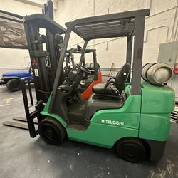 Forklift 6000 Lb Triple Tower Side Shift Ready To Work Mitsubishi 