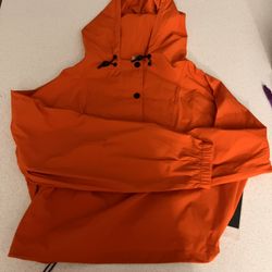 Mono B Orange Womens Jacket Large Orange Cropped 