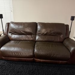 Real Leather Couch With Charging USB Ports