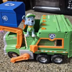 Rocky Paw Patrol recycling truck toy and figurine