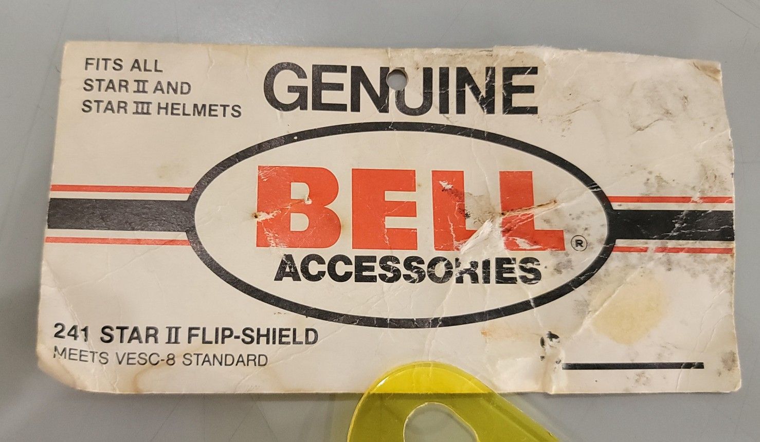 Vintage 1970 's BELL Helmet Shield, Yellow.
