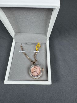 Invicta Mini Angel Lumanova Women’s Necklace Watch w/ Mother of Pearl Dial - 22.5mm, Rose Gold (49933)