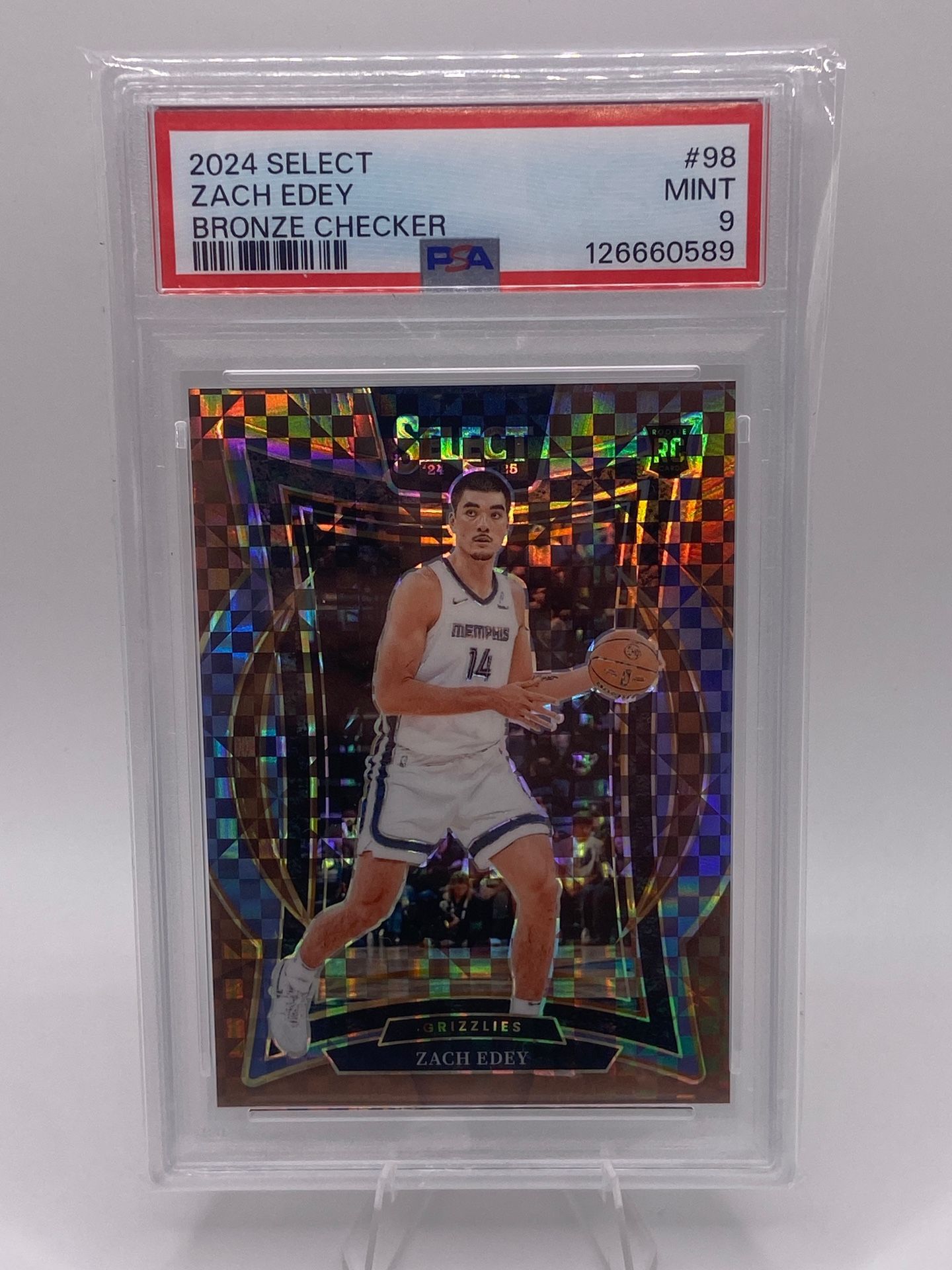 Zach Edey Select Bronze Checker /49 PSA 9 - $35