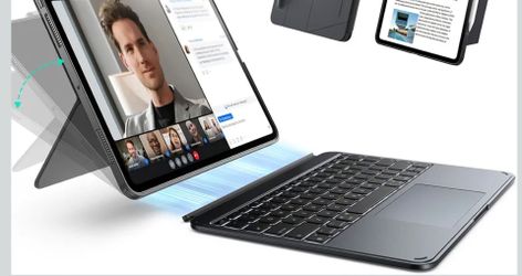 ESR for iPad Pro 13" Case with Keyboard (M5/M4, 2025/2024), Magnetic Detachable Keyboard, Portrait/Landscape Modes, Large Click-Anywhere Trackpad, Bac