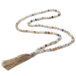 BALIBALI 6MM Mala Beads Necklace Natural
