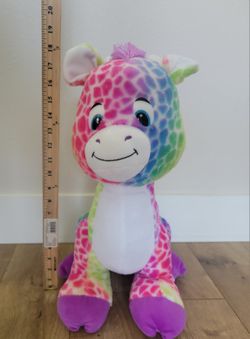 Large rainbow zebra plush stuffed animal
