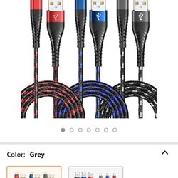 【BRAND NEW】Sturdy 3 Pack of 3 Colorful 6FT Lighting Cable with [Apple MFi Certified] iPhone Charger Cord Nylon Braided USB Compatible Apple Charger fo