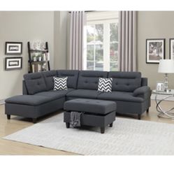 Gorgeous 3 Piece Sectional and Ottoman with Storage