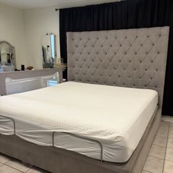 King Size Bed Frame and Tempurpedic Mattress 
