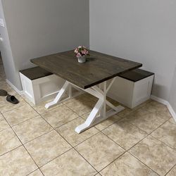 Homemade Breakfast Nook Table And Bench