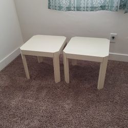 Two Matching White Side/End Tables