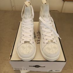 Guess High-Top Sneakers White Monogram