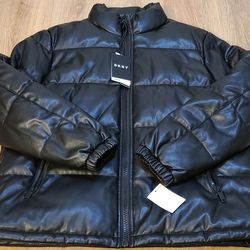 DKNY Puffer Bomber Jacket Size L For Men 