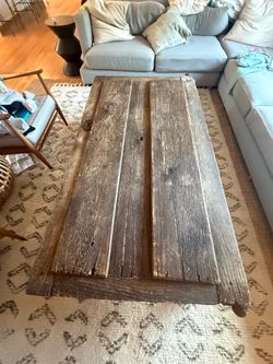Large Rustic Reclaimed Wood Door Coffee Table