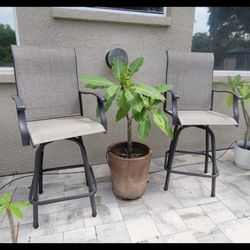 Set of 2 New Tall Patio Chairs 