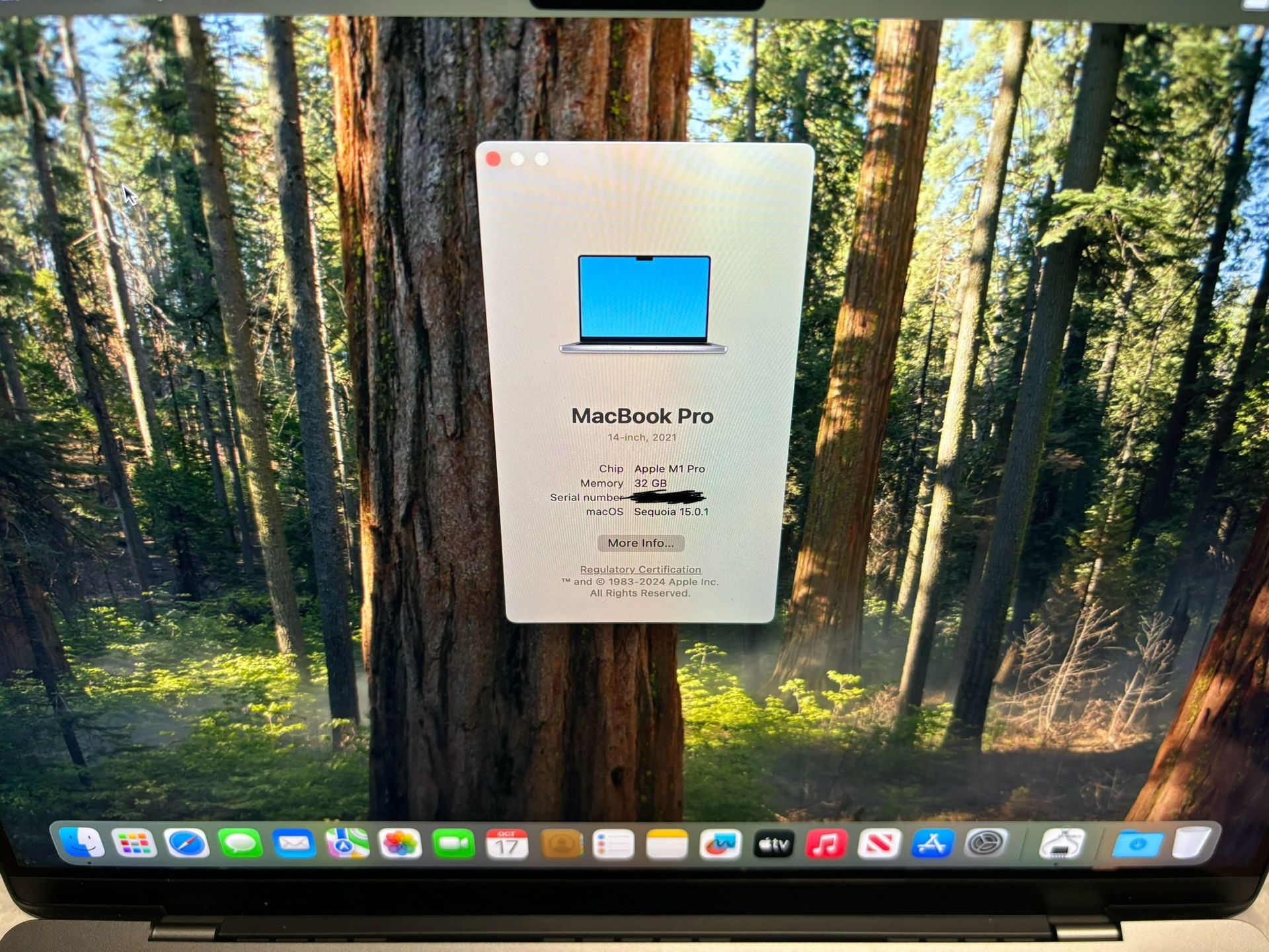 2021 MacBook Pro M1 14” M1 Pro Chip 32GB 512GB SSD Battery Cycle 3