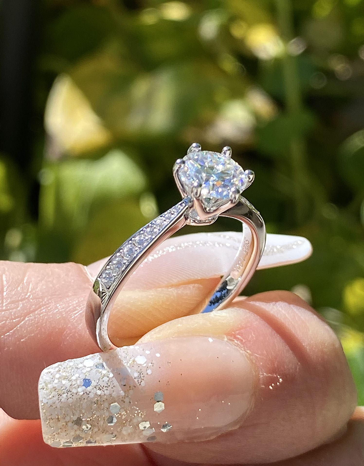 NEW! 1CTW. Round Brilliant Genuine Moissanite Diamond Engagement/ Promise Ring, Please See Details 🌹