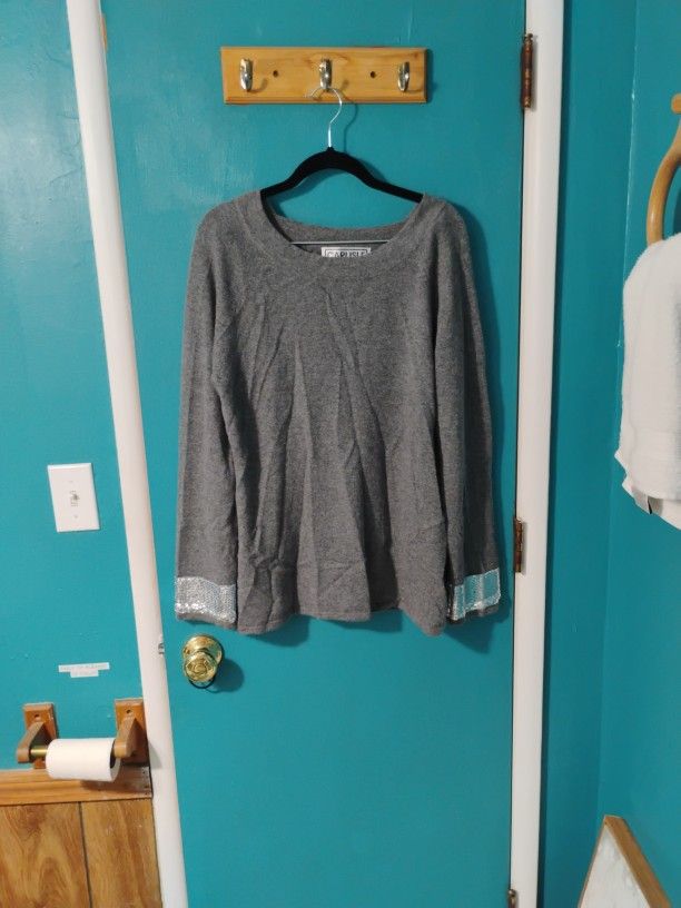 Grey 100% Cashmere Sweater