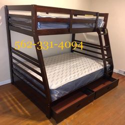 New Bunkbed Twin/Full W/drawers 