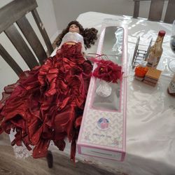 Quinceanera Doll Burgandy 