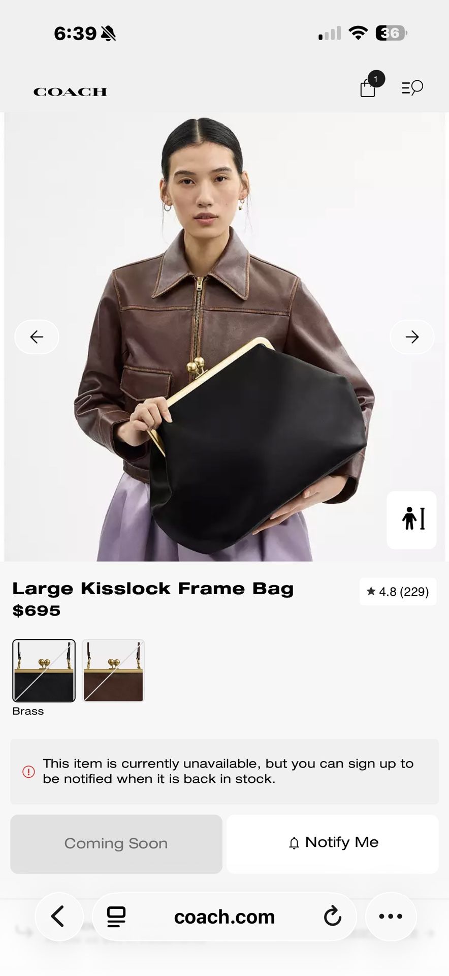 Coach Kisslock large Frame Bag (brand New In Packaging)